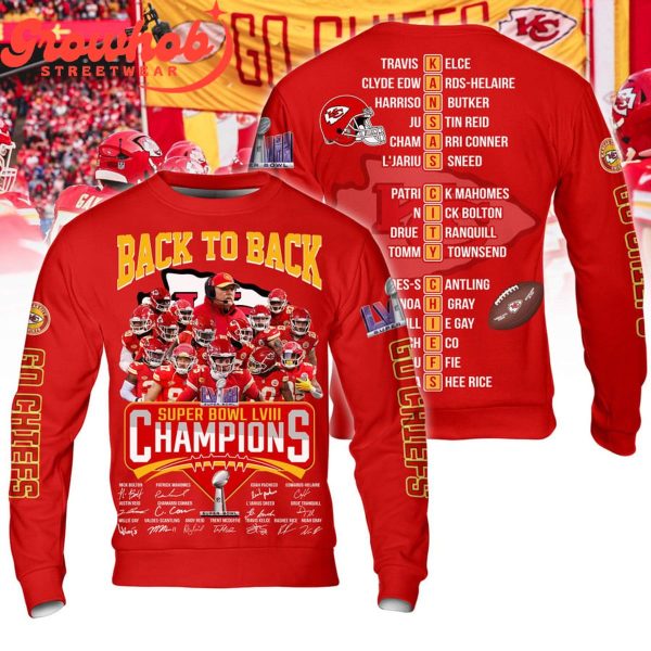 2023 Kansas City Chiefs Super Bowl Champions LVIII Signature Hoodie Shirts Red Version