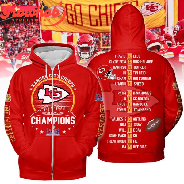 2023 Kansas City Chiefs Super Bowl Champs LVIII Hoodie Shirts Red Version
