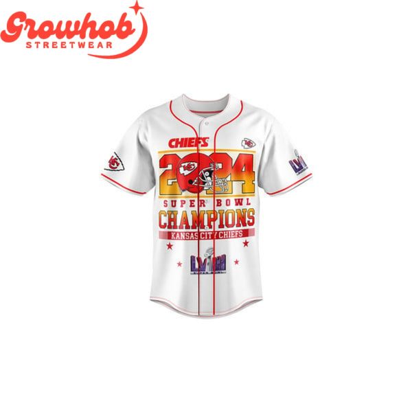 2024 Kansas City Chiefs Super Bowl Champions LVIII Chiefs Kingdom Baseball Jersey