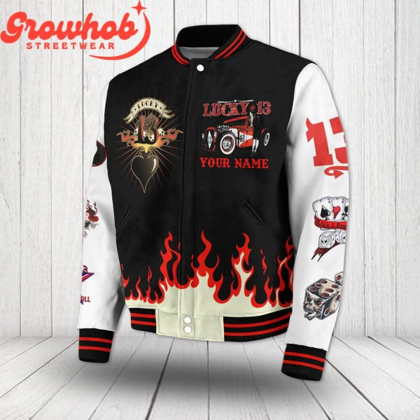 Lucky 13 Band Fans Rock N’ Roll Personalized Baseball Jacket