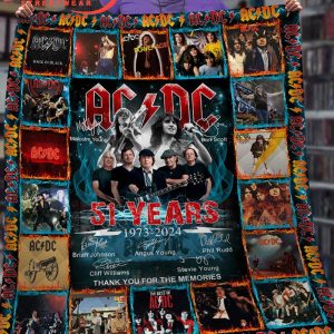 ACDC 51 Years Of Memories 1973-2024 Fleece Blanket Quilt