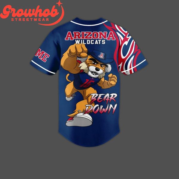 Arizona Wildcats Bear Down Personalized Baseball Jersey