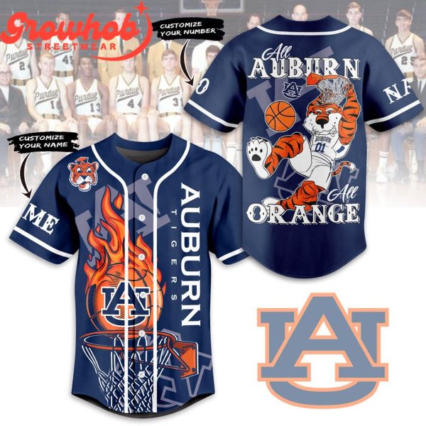 Auburn Tigers All Orange Personalized Baseball Jersey