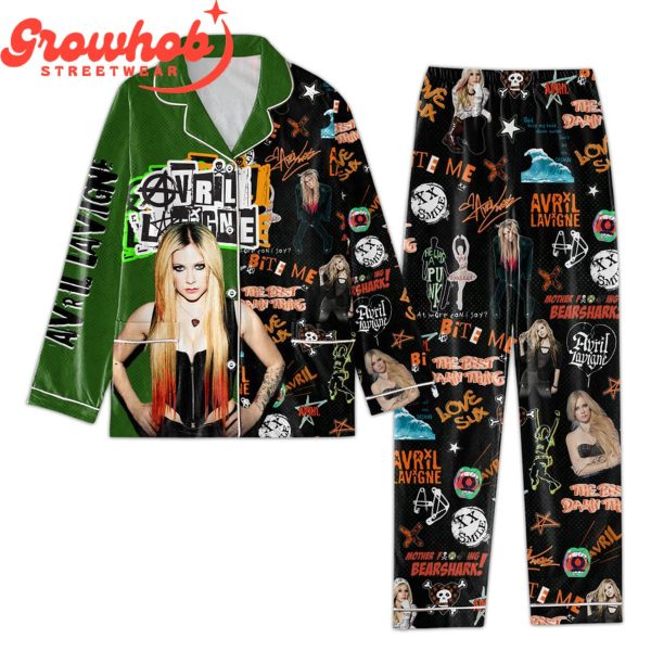Avril Lavigne Fans Bite Me Polyester Pajamas Set Black Version