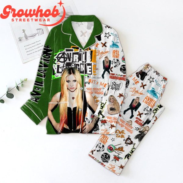 Avril Lavigne Fans Bite Me White Design Polyester Pajamas Set