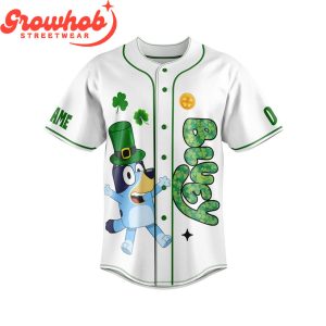 Bluey Friend Happy St. Patrick’s Day Personalized Baseball Jersey