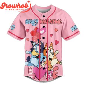 Bluey I Fell For You Valentine Personalized Baseball Jersey