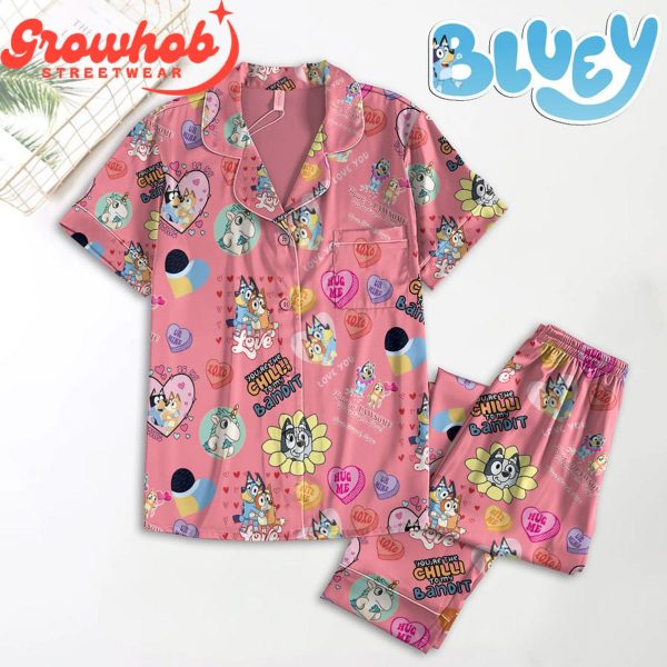 Bluey My Chilli To My Bandit Polyester Pajamas Set