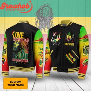 Bob Marley Love Is All Live Baseball Jacket