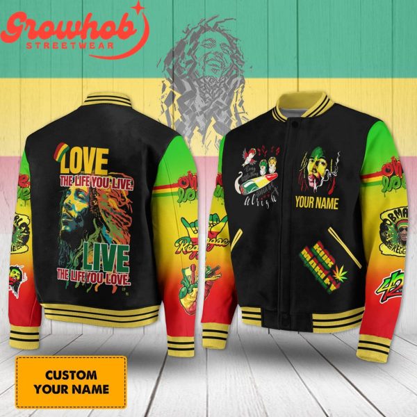 Bob Marley Fans Live In Love Personalized Baseball Jacket