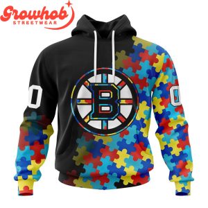 Boston Bruins Autism Awareness Support Hoodie Shirts