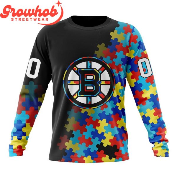 Boston Bruins Autism Awareness Support Hoodie Shirts