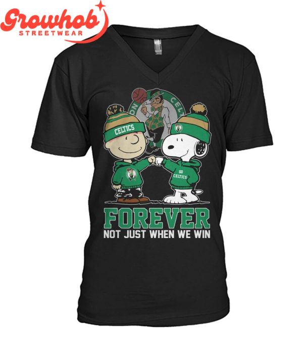 Boston Celtics Snoopy  Charlie Brown Fan Forever Team T-Shirt