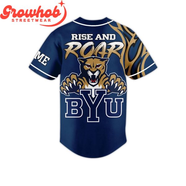 BYU Cougars Rise And Roar Personalized Baseball Jersey