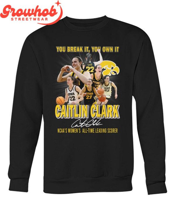 Caitlin Clark Iowa Hawkeyes All Time Leading Scorer Fan T-Shirt
