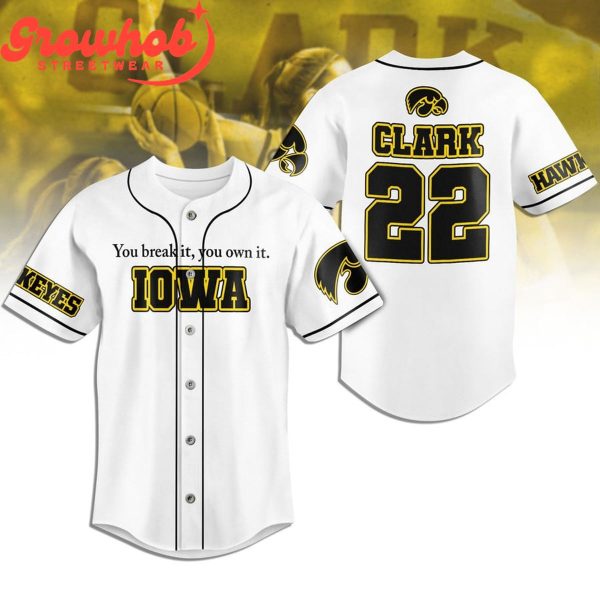 Caitlin Clark Legend Iowa Hawkeyes White Version Baseball Jersey