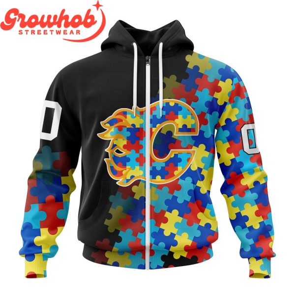Calgary Flames Autism Awareness Support Hoodie Shirts