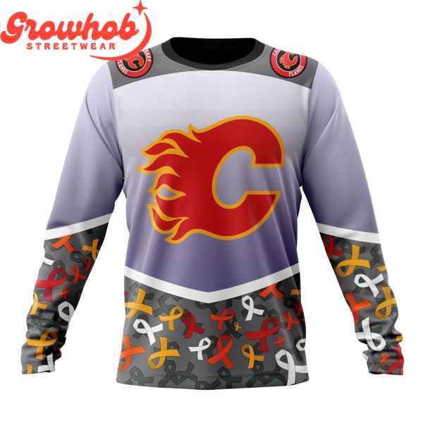 Calgary Flames Fights Again All Cancer Hoodie Shirts