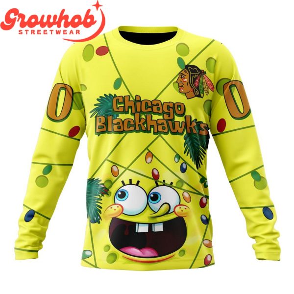 Chicago Blackkawks Fan SpongeBob Personalized Hoodie Shirts