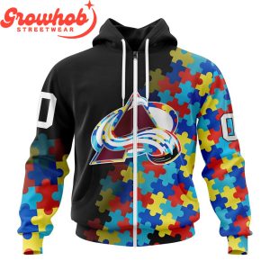 Colorado Avalanche Autism Awareness Support Hoodie Shirts