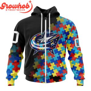 Columbus Blue Jackets Autism Awareness Support Hoodie Shirts
