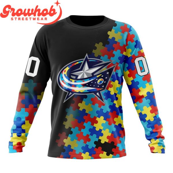 Columbus Blue Jackets Autism Awareness Support Hoodie Shirts