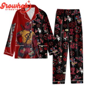 Deadpool Fans Bad Guy Wear Red Design Polyester Pajamas Set