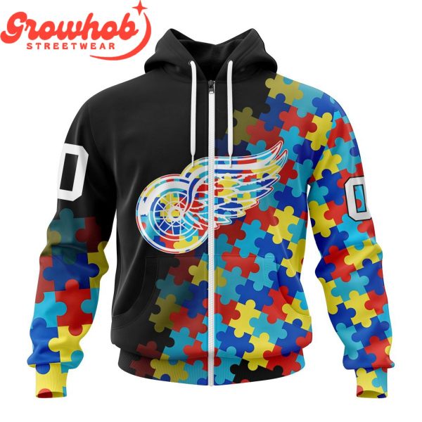 Detroit Red Wings Autism Awareness Support Hoodie Shirts