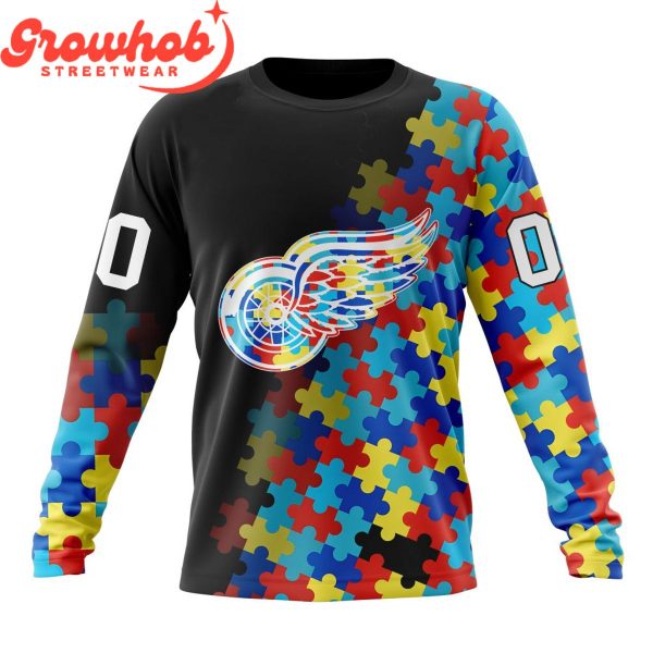 Detroit Red Wings Autism Awareness Support Hoodie Shirts