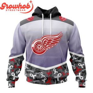 Detroit Red Wings Fights Again All Cancer Hoodie Shirts