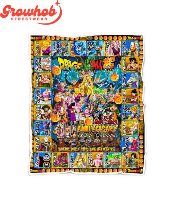 Dragon Ball 40th Anniversary From 1984-2024 Fleece Blanket Quilt