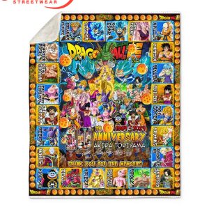 Dragon Ball 40th Anniversary From 1984-2024 Fleece Blanket Quilt
