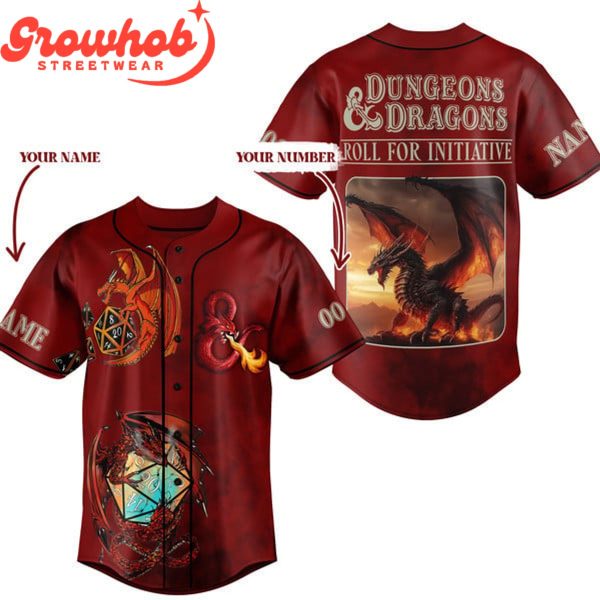 Dungeon & Dragon’s Red Design Personalized Baseball Jersey