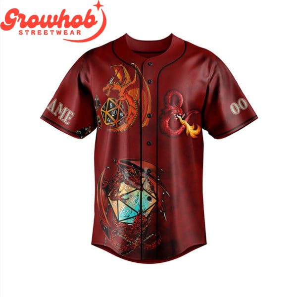 Dungeon & Dragon’s Red Design Personalized Baseball Jersey