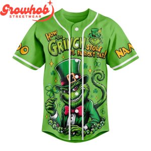 Grinch Stole St. Patrick’s Day Personalized Baseball Jersey