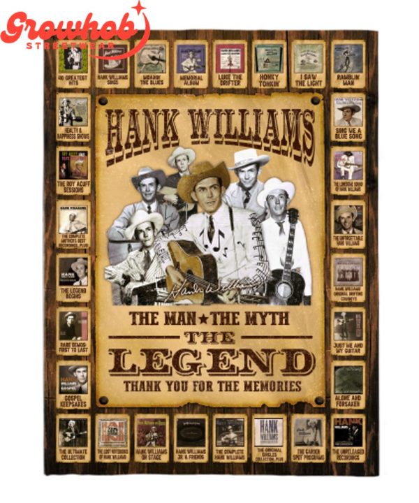 Hank Williams The Man The Myth Memories Fleece Blanket Quilt