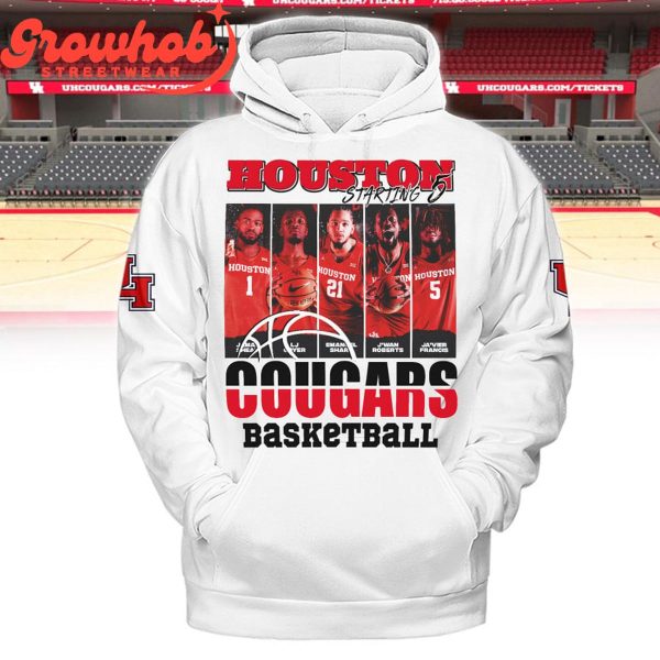 Houston Cougars Basketball Fan Love Starting 5 Hoodie Shirts White