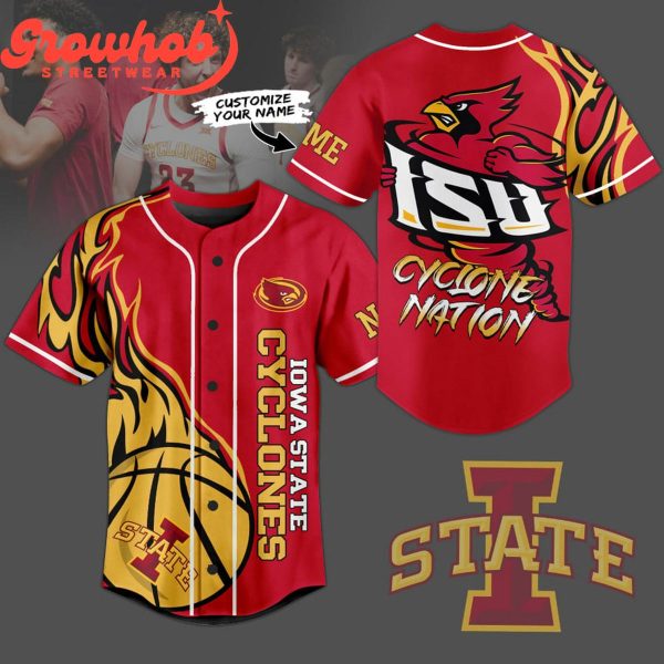 Iowa State Cyclones ISU Fan Personalized Baseball Jersey