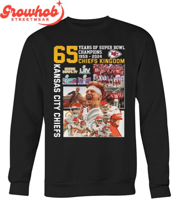 Kansas City Chiefs 65 Years Of Super Bowl Champions T-Shirt
