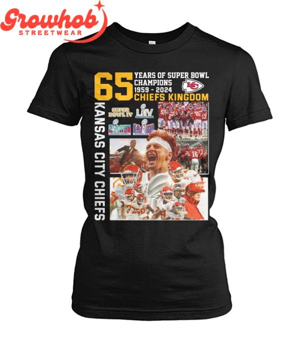 Kansas City Chiefs 65 Years Of Super Bowl Champions T-Shirt