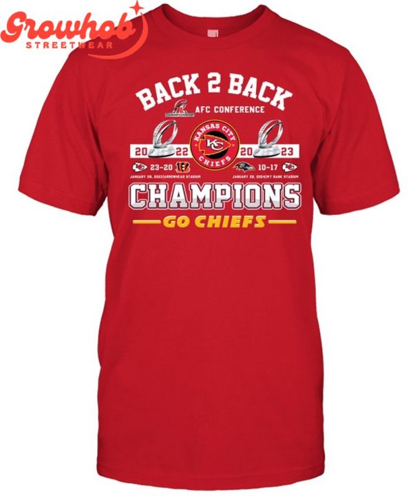 Kansas City Chiefs Back To Back AFC Champions T-Shirt