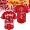 Kansas City Chiefs Back2Back Super Bowl Champions Baseball Jersey Red