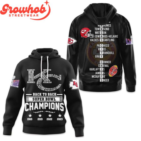 Kansas City Chiefs Back2back Super Bowl Champions 2024 Hoodie Shirts Black