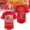 Kansas City Chiefs Back2Back Super Bowl Champions Baseball Jersey Red