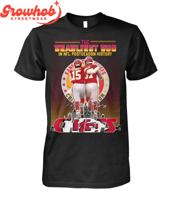 Kansas City Chiefs Mahomes Kelce The Deadliest Duo T-Shirt