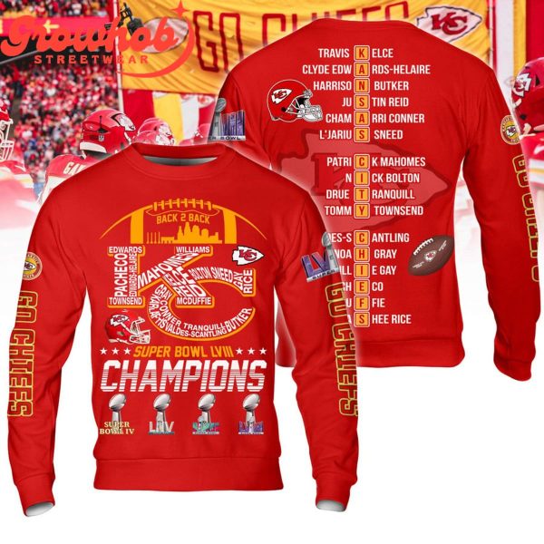 Kansas City Chiefs Super Bowl 2023 Champions LVIII Hoodie Shirts Red Version