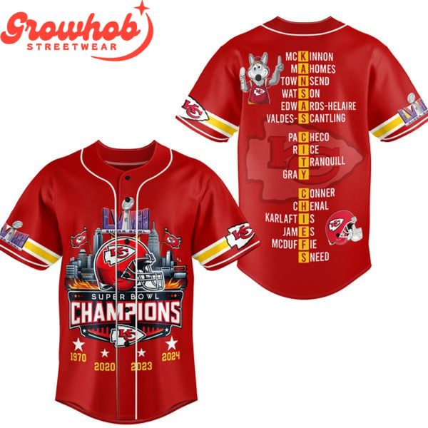 Kansas City Chiefs Super Bowl Champions 2024 Baseball Jersey Red