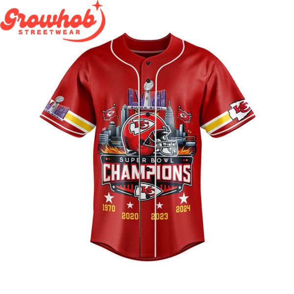 Kansas City Chiefs Super Bowl Champions 2024 Baseball Jersey Red