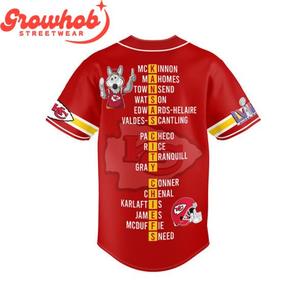 Kansas City Chiefs Super Bowl Champions 2024 Baseball Jersey Red