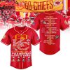 Kansas City Chiefs Back2Back Super Bowl LVIII Champions 2024 Baseball Jersey Red